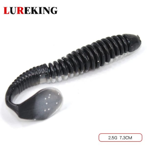 Комплект віброхвостиків силіконова принада Lureking 8 см 2,5 г (5 штук)