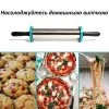 Качалка для тіста металева з обертовими ручками та регулюванням товщини розкочування 48 см
