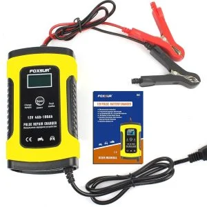 Зарядний пристрій для акумуляторів 12V 5A FOXSUR з ЖК-дисплеєм (fbc1205d)
