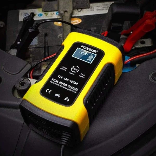 Зарядний пристрій для акумуляторів 12V 5A FOXSUR з ЖК-дисплеєм (fbc1205d) Зарядний пристрій для акумуляторів 12V 5A FOXSUR з ЖК-дисплеєм (fbc1205d)