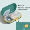 Кишенькова таблетниця із роздільником на п'ять відділень контейнер для таблеток зелений