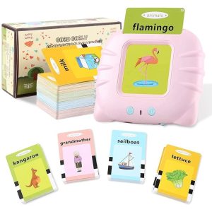 Планшет інтерактивний + картки англійських слів для дітей 112 шт usb зарядка рожевий