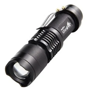 Ліхтарик кишеньковий світлодіодний UltraFire SK68 7Вт 300 люмен IP65 на акумуляторі 14500 із зумом та кліпсою