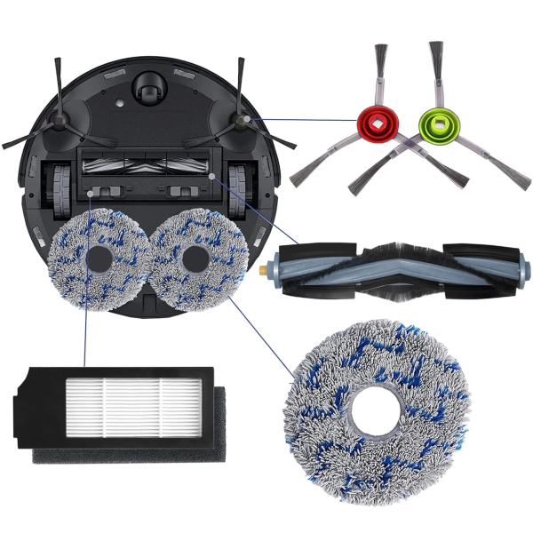 Набір витратних матеріалів для робота пилососа Ecovacs Deebot T10 Omni X1 Turbo X1 Omni X1 15 аксесуарів Набір витратних матеріалів для робота пилососа Ecovacs Deebot T10 Omni X1 Turbo X1 Omni X1 15 аксесуарів