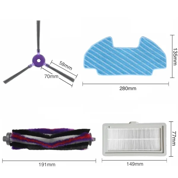 Набір розхідних матеріалів на робот пилосос Samsung VR05R5050WK VR05R5050WG SR05R5050WK Midea I5C I5 7 предметів